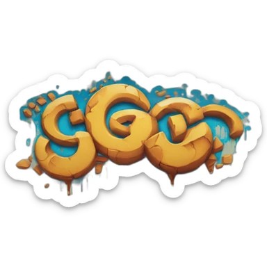 graffiti of the words "good game" sticker