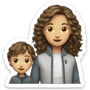 Une fille a côté d'un garçon sticker