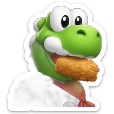 yoshi avec la barbe de la mascotte de kfc sticker
