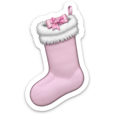 Pale Pink Christmas stocking  sticker
