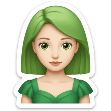 green dress character. sticker