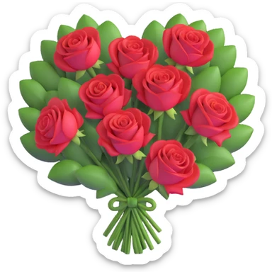 heart-shaped bouquet of red roses sticker