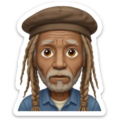 dreadlocks old man, cap hat sticker