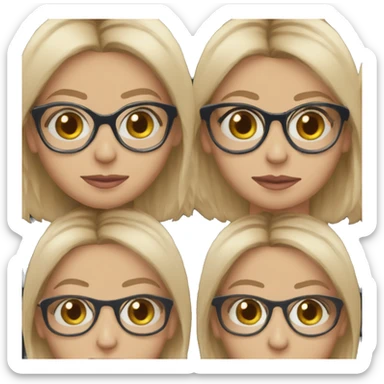 Michelle geller blue eyes wearing black glasses  sticker