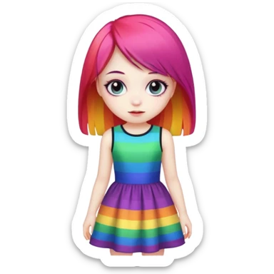 Emo girl in rainbow  sticker