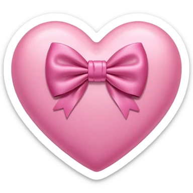 Pink heart with bow sticker