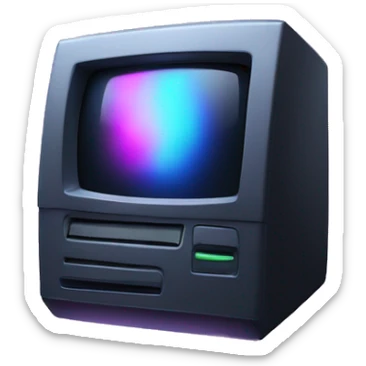 Dark iridescent computer glowing sticker