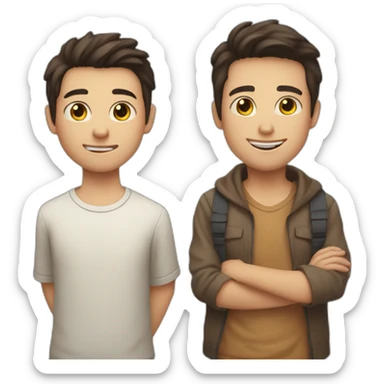 one white older brother with dark hair, one little brother with light hair one tanned sister with brown hair sticker