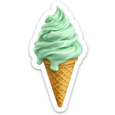 Mint chip gelato in cone sticker