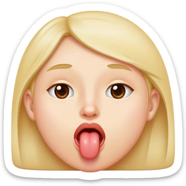 Side of a face of someone that is sticking out there tongue sticker
