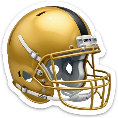 College football player helmet in gold color  sticker