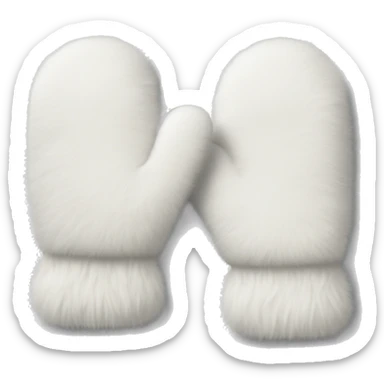 Fluffy white mittens sticker