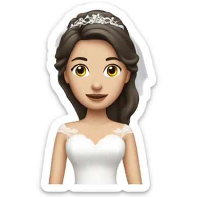White brunette bride sticker