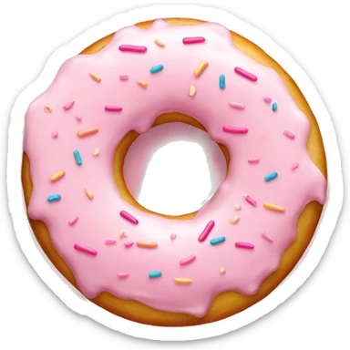 Vanilla donut with light pink sprinkles  sticker