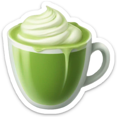 Matcha latte in mug sticker
