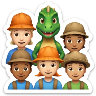 Dinosaur Hat Kids sticker