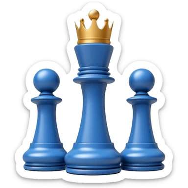 white plastic chess pieces, king, white sticker