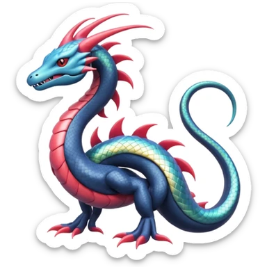 Salandit-Milotic-Hydreigon-Fakémon-hybrid-creature (full body)  sticker