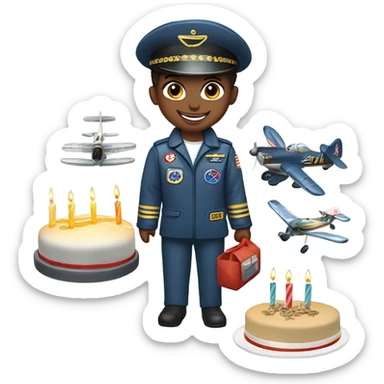 Rola do c as a fighter pilot celebrating his birthday sticker