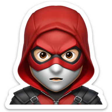 red hood with mask sticker