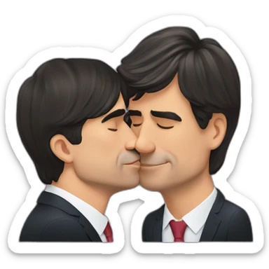 Pedro Sánchez kiss Carles Puigdemont sticker
