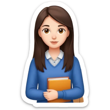 Brunette College student first apartment sticker