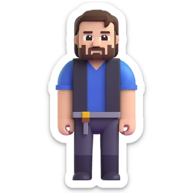 Jack Black as a Minecraft character sticker