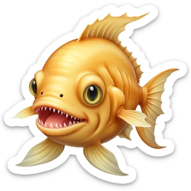 Anglerfish with blonde long wig sticker
