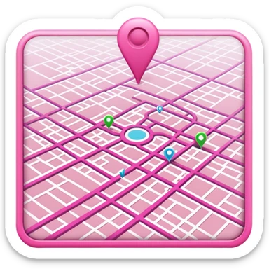 mix pink of a big gps map of the lines sticker