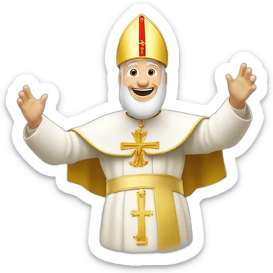 le pape sur un tapi volant sticker