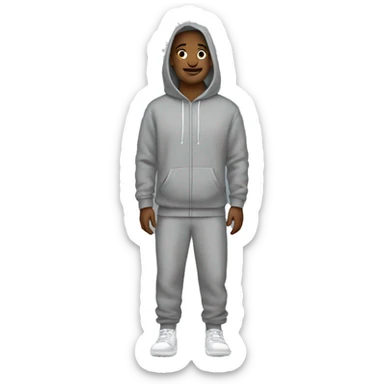 Grey hoodie and sweatpants  sticker