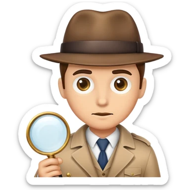 Detective with a magnifying glass  sticker