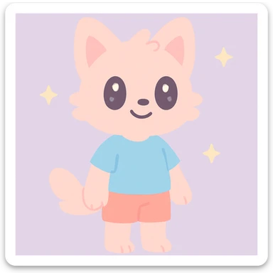 furry anthro character, casual clothes, friendly expression sticker