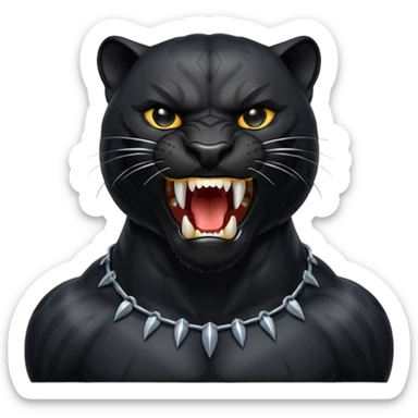 a black panther roaring sticker