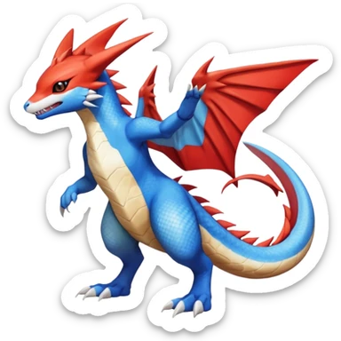 Gabite-Veemon-Digimon-Latias-Peppercat-Pokémon-Flamedramon-fusion-animal-hybrid-creature, Full body  sticker