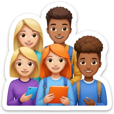 three young people design students brainstorming with colorful materials sticker