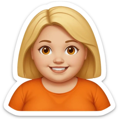 fat girl with orange shirt sticker