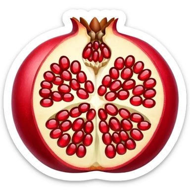 Opened pomegranate from into 4 direction  sticker