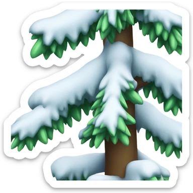 snowy christmas tree sticker