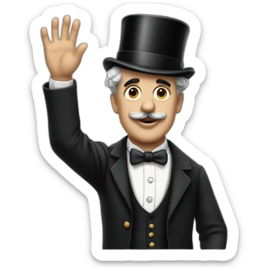 Charlie Chaplin with no hat and Raising his hand sticker