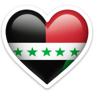 Iraq flag in hear  sticker