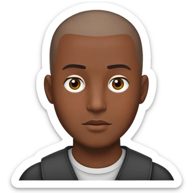 Đàn ông, đầu đinh, mặt dài, da đen sticker