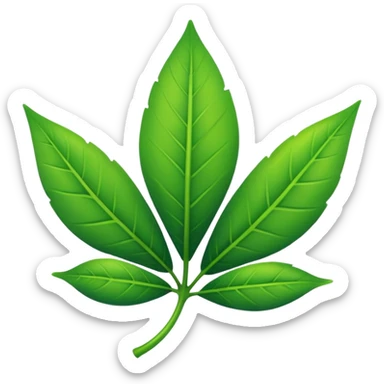 green leaf emoji representing sustainability, modern style sticker