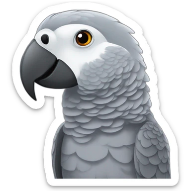 African grey parrot with long lashes sticker