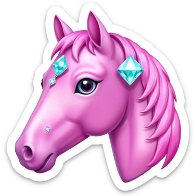 Pink horse with diamonds  sticker
