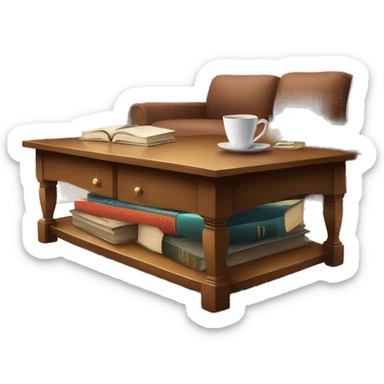 coffee table with beautiful books sticker