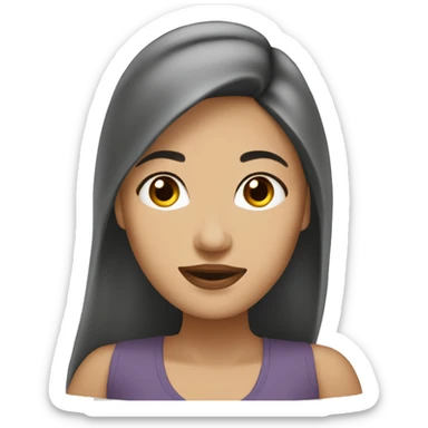 mujer blanca cabello chino café sorprendida  sticker