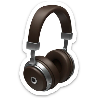 headphones dark brown with metal accents sticker
