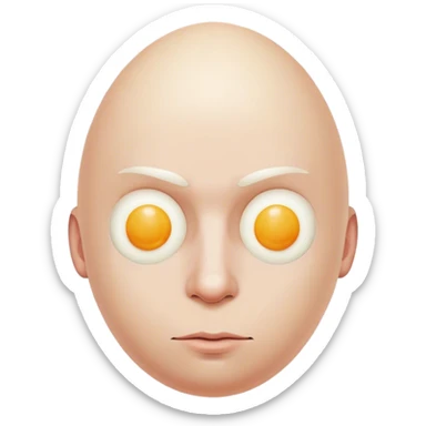 Man with egg for a head sticker