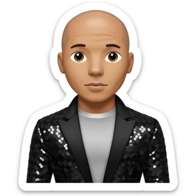 Pitbull, Rapper with black sequin outfit sticker